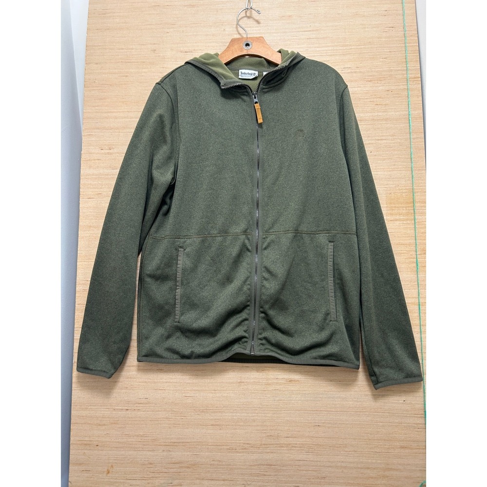 Timberland Fleece Hoodie Full Zip Jacket Green Mens Size‎ S